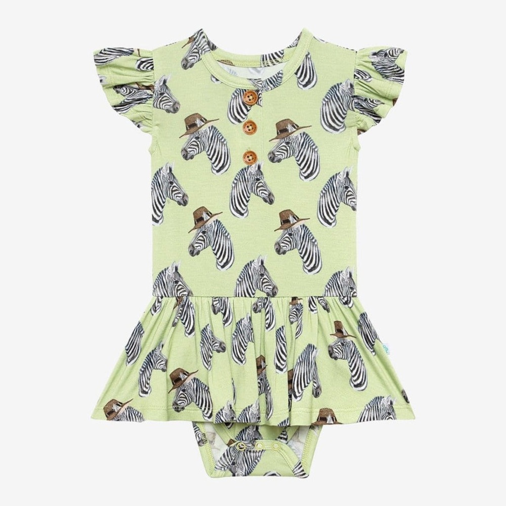 NWT Posh Peanut Zebra Twirl Bodysuit 6-12mo